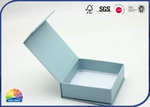 China small Blue Customized Paper Hinged Lid Gift Box Designed Matte Lamination on sale