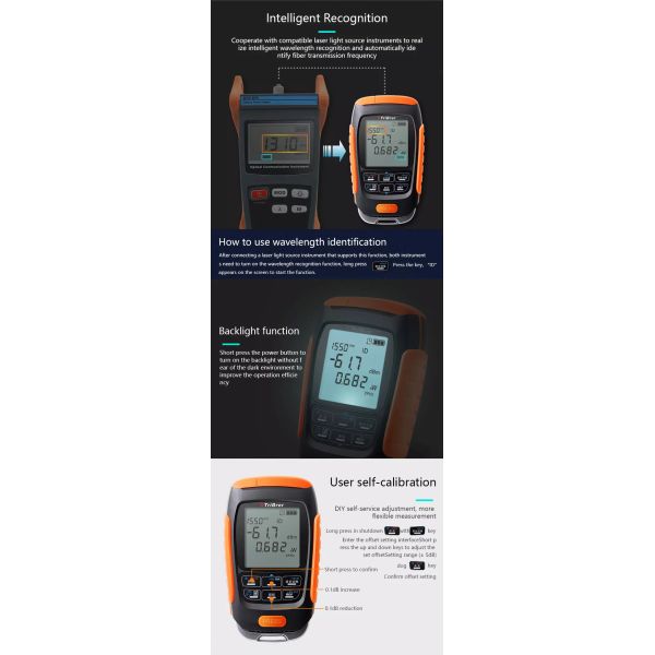 TriBrer APM50 Mini Optical Power Meter OPM FTTH Multifunction