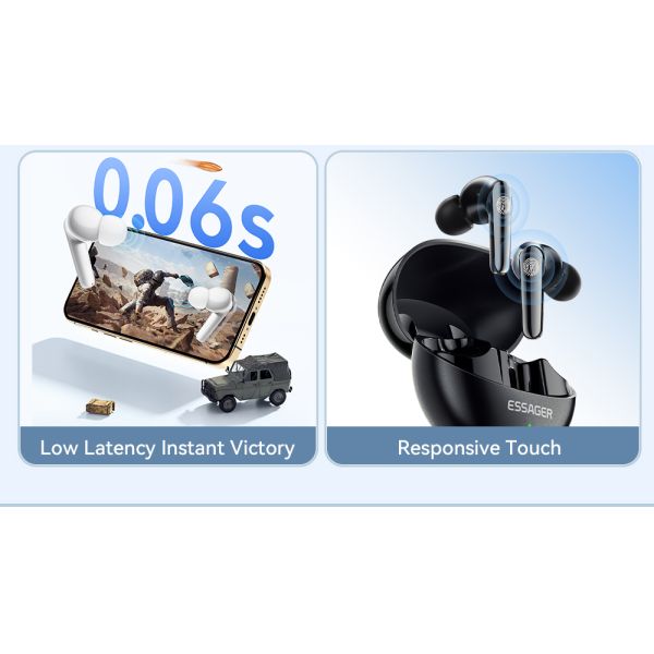 ESSAGER ES-06 Series TWS Wireless Earphones Noise Cancelling Earbuds Waterproof