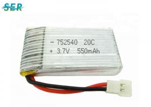 China 3.7V 550mAh 20C Rate RC Plane Battery , Helicopter Micro Drone Battery 752540 702030 Hobby on sale