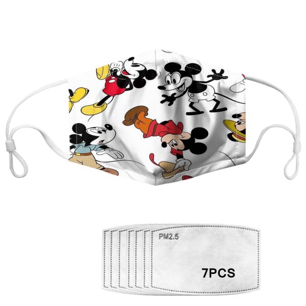 3 Layer Mickey Mouse Printed Polyester Reusable Face Mask