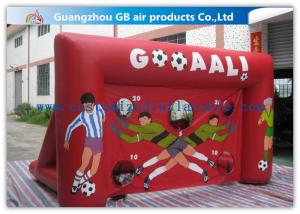 China Red Funny Boys Inflatable Football Game / Inflatable Sports Arena For Ball Shooting on sale