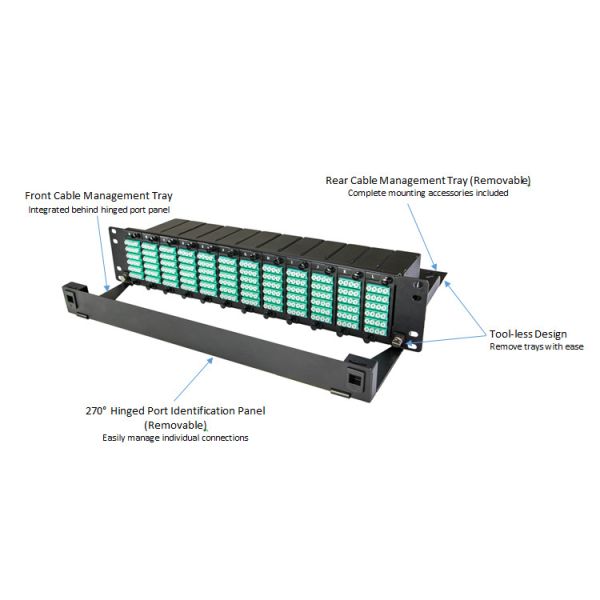 1U 2U Rack Height MTP Fiber Patch Panel Ultra Elite Series