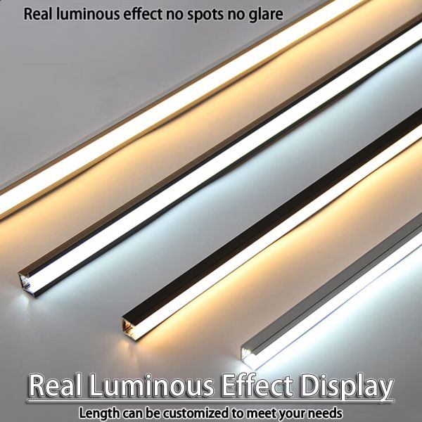 RGB Color Temp Linear Light Embedded Black LED Gypsum Ceiling Light Trough for Living Room