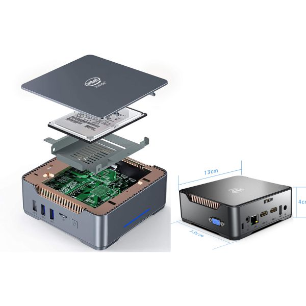 2.5" Big Capacity 2TB Celeron J4125 Mini PC With SSD Drive Gemini