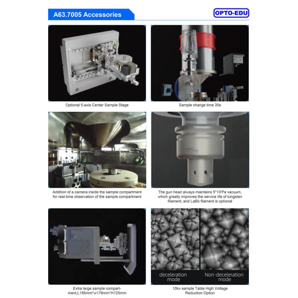OPTO-EDU A63.7005 Schottky Field Emission Scanning Electron Microscope SE BSE 100000x 2.5nm@20KV