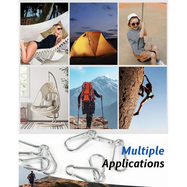 Polished Finish Stainless Steel 304 Rigging Carabiner Snap Hooks DIN5299c Spring Hook