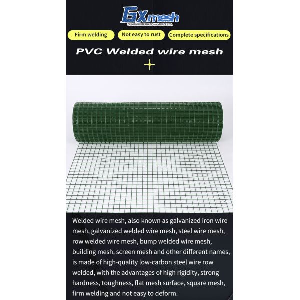 Large Stock Silver Galvanized Mesh Welded PVC Wire Mesh for Sturdy Construction