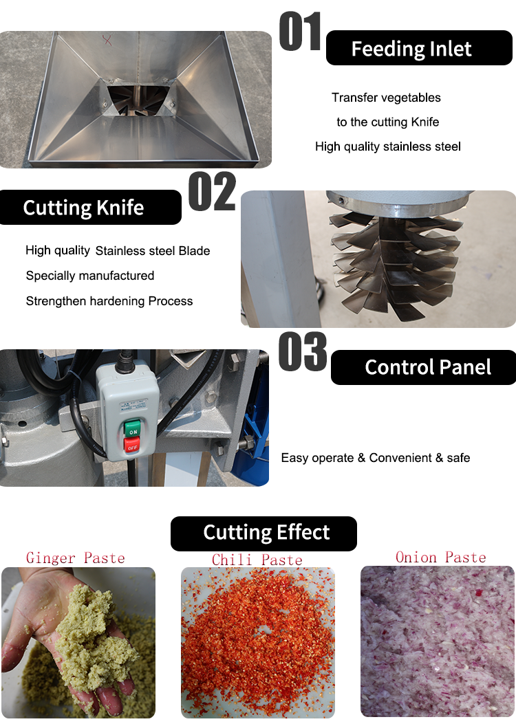 200kg/h Ginger Garlic Paste Grinding Machine Stainless Steel