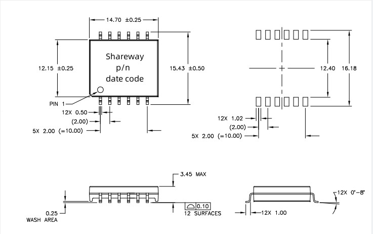 Shareway Dual Port SMT CMC 4.3k VAC SMT LAN Transformer Cross To HM2121ZNL
