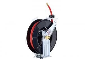 Quality Floor Mount Steel Air And Water Hose Reel With Dual Pedestal Adjustable Arm wholesale