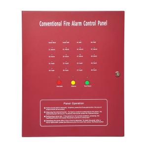 8 Zone Conventional Fire Alarm Controller Red For Fire Safety Alarm System