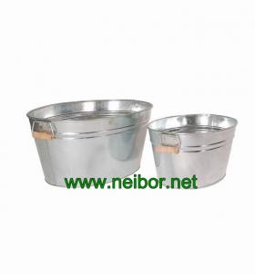 Quality galvanized metal oval beer bucket oval tub oval basin beer cooler 17Litres 34Litres wholesale