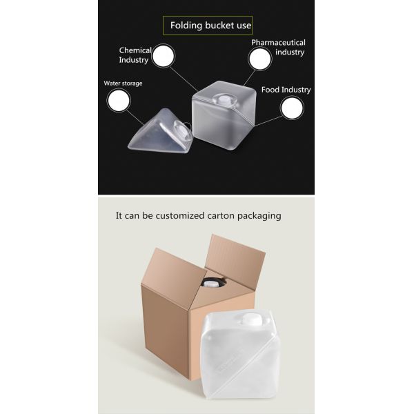 Customized Logo Square Foldable Carrier Collapsible Liquid Container 20L Semi-Foldable