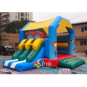 Sports kids inflatable combo bouncy castle with slide made of best pvc tarpaulin