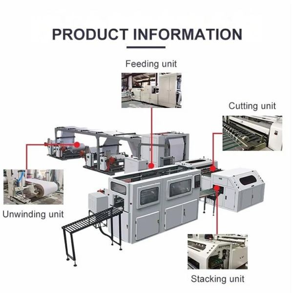 Automatic A4 Paper Cutting Machine And Packaging Machine In Line Paper Ream Packing Machine Metal Slitting Machine 1100