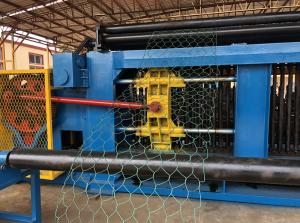 China Heavy Duty Double Block Hexagonal Mesh Machine Gabion Wire Mesh Machine 4.3m 8*10cm Hole on sale