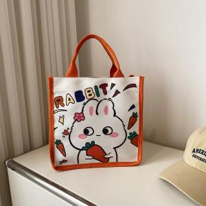 Quality Winnie The Pooh Rubber Stamp Shopping Bag Kiki Titi Cartoon Shoulder Canvas Ladies wholesale