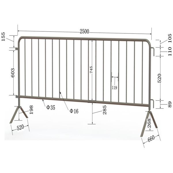 Hot sale road safety metal pedestrian used crowd control barrier
