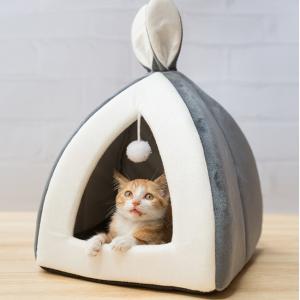 Quality Warm Small Pet Cat Bed / Kitten House Collapsible Cave Bed For Winter wholesale