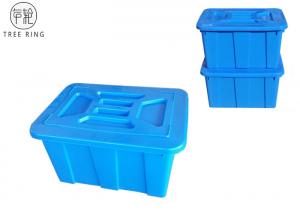 Quality High Dense Plastic Storage Crates With Lids Dolly For Laundry C614 95Kg Stackable wholesale