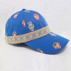 Quality Thailand Style Fancy Printed Baseball Caps 6 Panel Hand Made With Metal Buckle wholesale