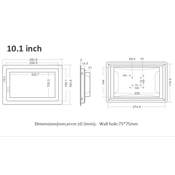 RS232 10" 11w All In One Digital Signage Rk3288 Android