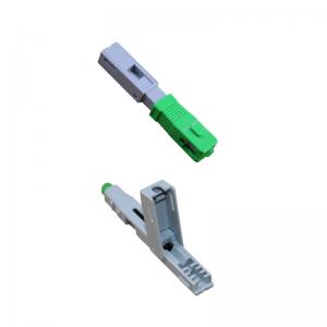 China Alligator clip, front bar wedge, SM, 52mm, for drop cable, vertical input, SC/APC Fiber Optic Fast Connector on sale