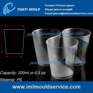 Quality multi cavity small clear thin wall PS plastic disposable drinkware mould with 200ml wholesale