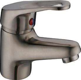 China Brushed Nickel Antique Basin Mixer Faucet Taps with One Handle , Euro Style on sale