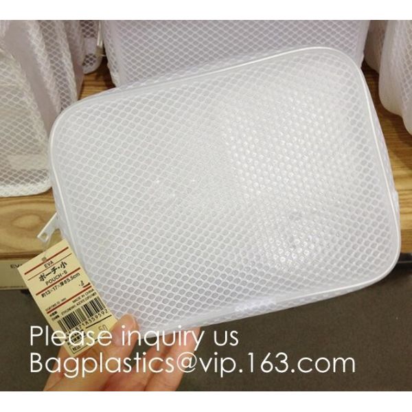 Compact Multi-purpose Handbag-style Transparent Glitter Cosmetic Pouch with Zipper Pocket on the Back, bagease, bagplast