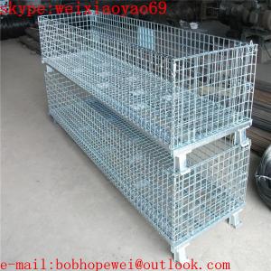 Quality folding metal storage cages with wheels/storage racks/metal storage containers/security cages for storage wholesale