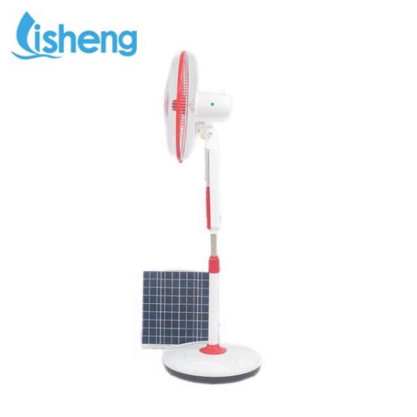 16 Inch 12V BLDC Motor Rechargeable Solar Fan 18V 15W Plastic Material
