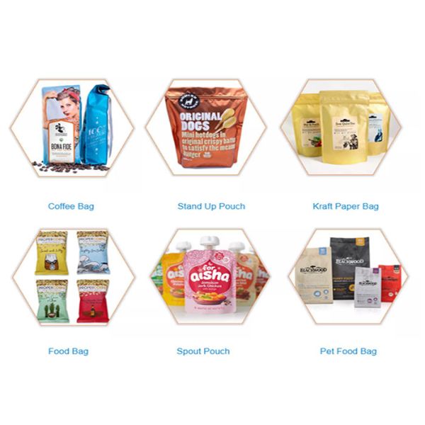 8 Sides Sealing Bag Black Coffee Pouch , Kraft Paper Coffee Bags With Air Valve