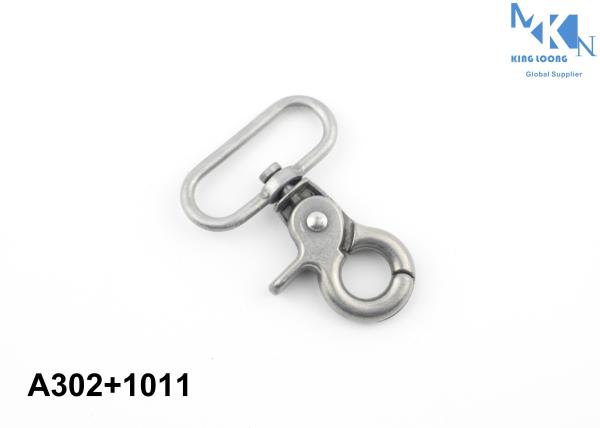 Cheap Flexible Swivel Clasp Hooks / Small Spring Snap Hook Silver Surface for sale