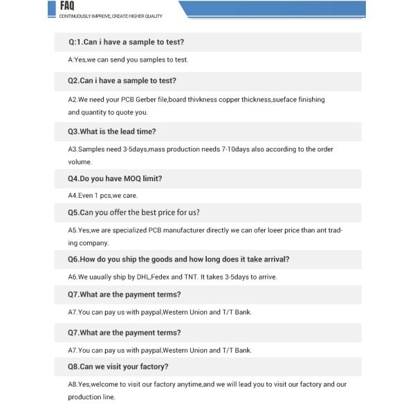 Aluminum FR4 PCBA with 3-Year Warranty 1000*1200MM Board Size and 0.4-2.0mm Thickness for PCB Assembly