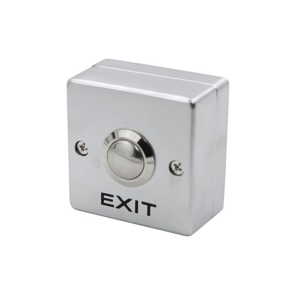 European Standard SPST Push Button To Exit , 53 * 53mm Door Release Push Button Zinc Alloy Panel