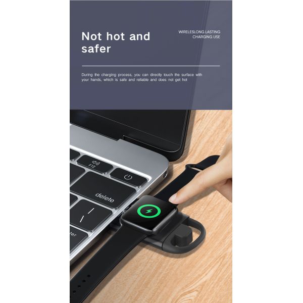 Lightweight White Apple Watch Wireless Magnetic Charger 5V Input Voltage