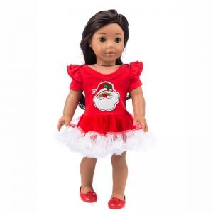 Quality Wholesale Girls and Doll dress clothing Santa Claus embroidery for 45cm 50cm 60cm Dolls Girl Doll Dress wholesale