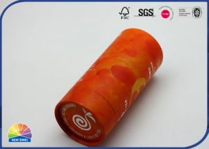 Quality Orange Special Paper Packaging Tube With Embossing God Hot Stamping Printing wholesale