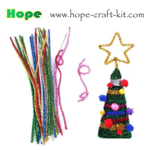 Twisted 2 colours chenille stems pipe cleaners for hobbies & children DIY hand-crafted material