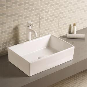 Quality Smooth Counter Top Bathroom Sink Exquisite And Strong Ceramics Rectangular Wash Basin Design wholesale