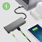 USB C Hub 6 in 1 Macbook Type C Hub With Pass-through Charging SD/Micro SD Card