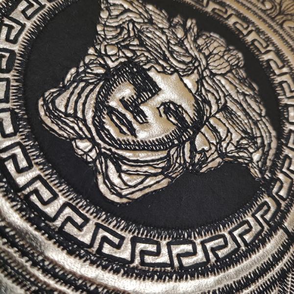 Sew On Custom Embossed Leather Patches / Custom Made Logo Patches 21*20CM Size