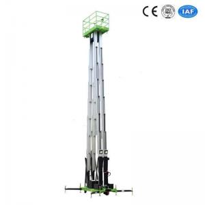 China Triple Mast Aluminum Aerial Work Platform Vertical Lift For Working At Height 14m on sale