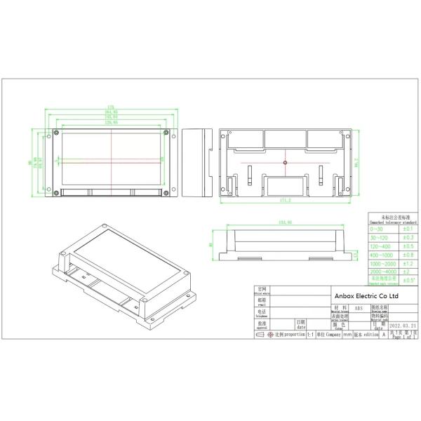 175*90*40MM Din Rail Plastic Housing Enclosure In Grey And Black Color