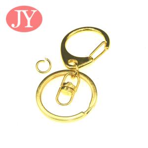 Quality gold color flat keyring connector claps jumpring keyring snap hooks gold color rose gold flat keyring for key wholesale