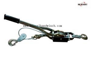 Zinc Plated Power Hand Puller 4T Double Gears Three Hooks For Lifting Pulling