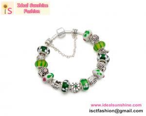 Quality 925 Silver Green Fairy European beads Bracelet beads jewelry silver with beads bracelet wholesale