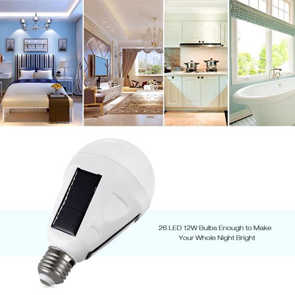 7W 5Hours work time Portable E27/E26 Led Bulb Lamp Rechargeable Solar Panel Applicable